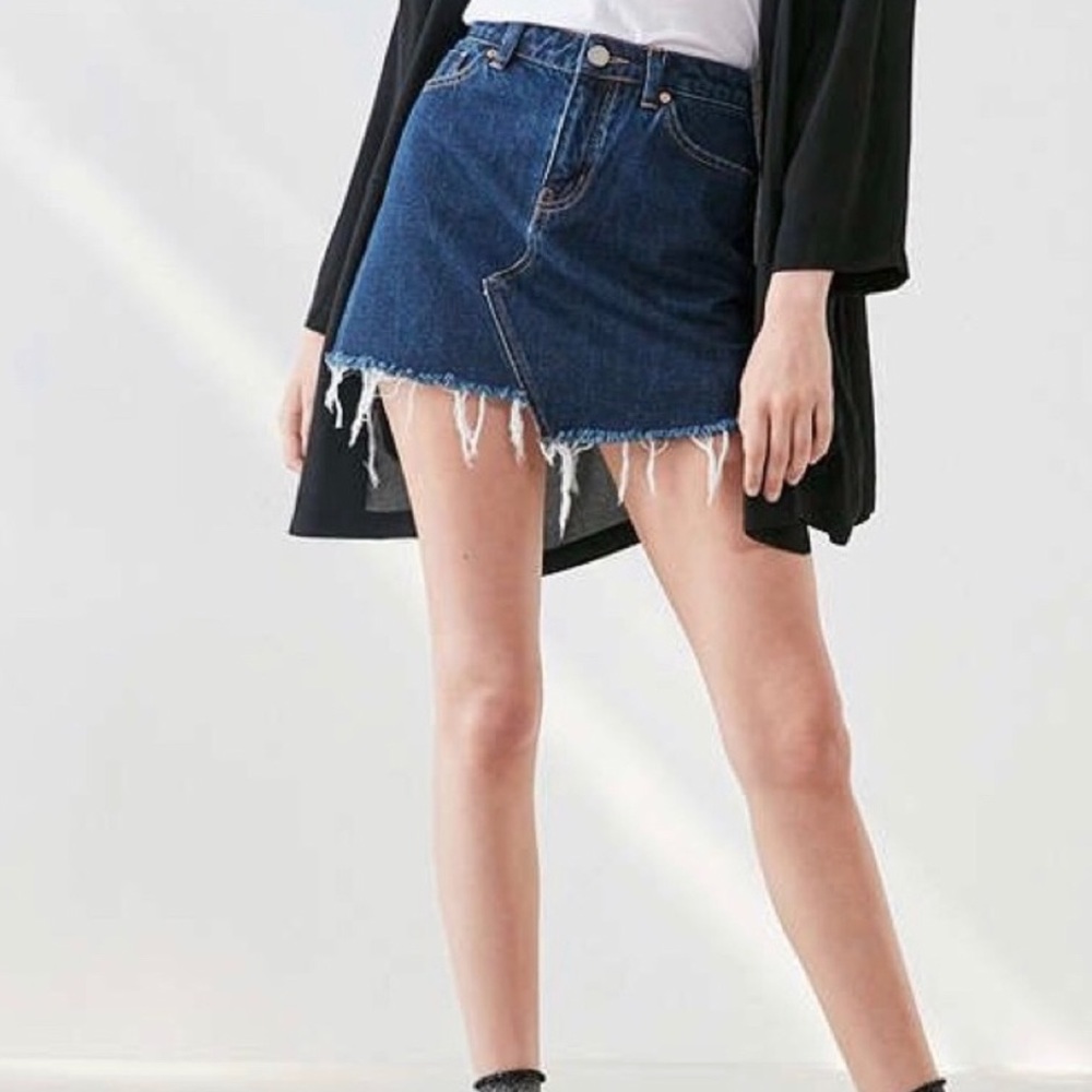 BDG Urban Outfitters High Waisted Asymmetrical Denim Mini Skirt